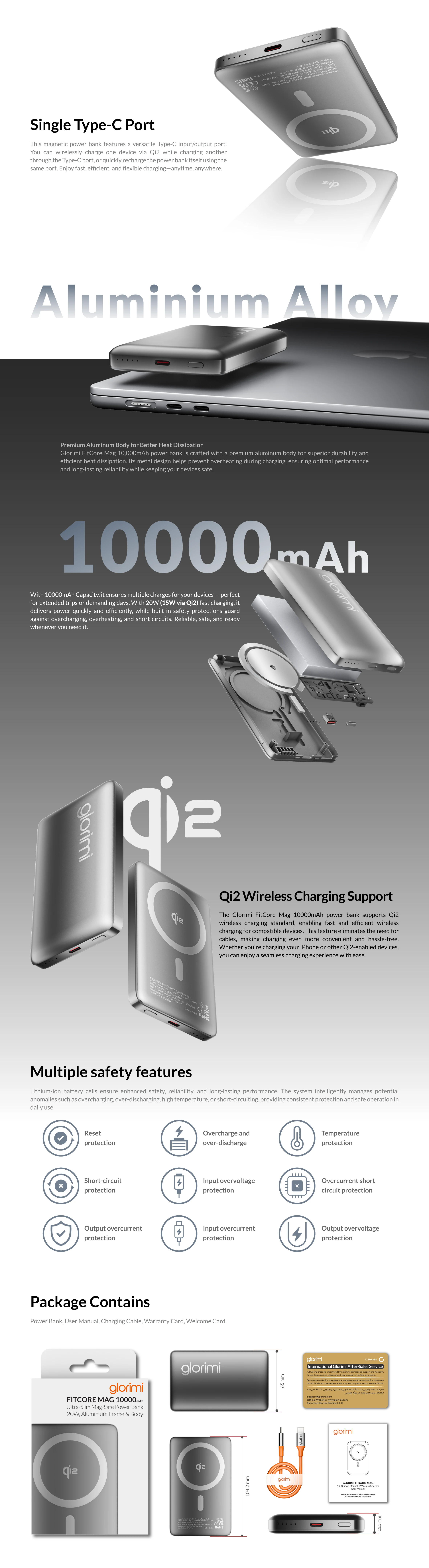 Glorimi FITCORE MAG 10000mAh Qi2