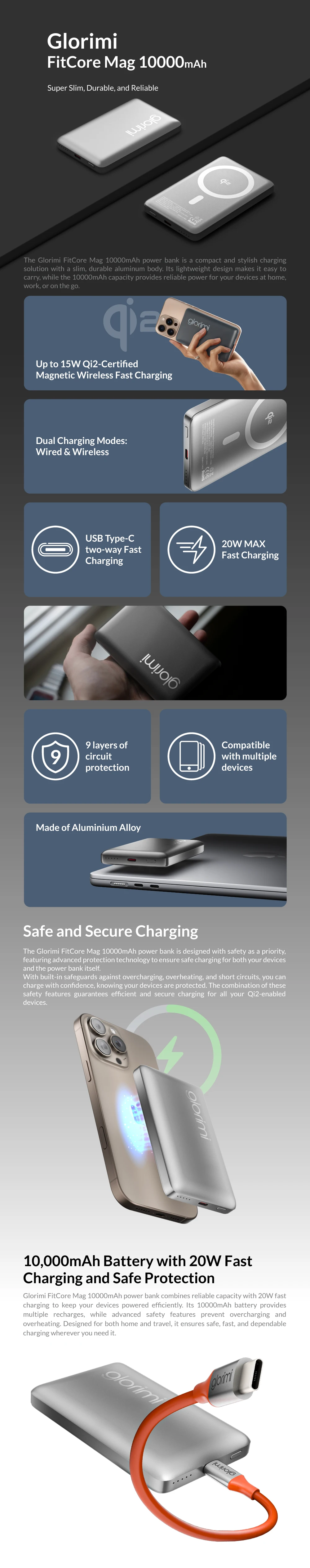 Glorimi FITCORE MAG 10000mAh Qi2