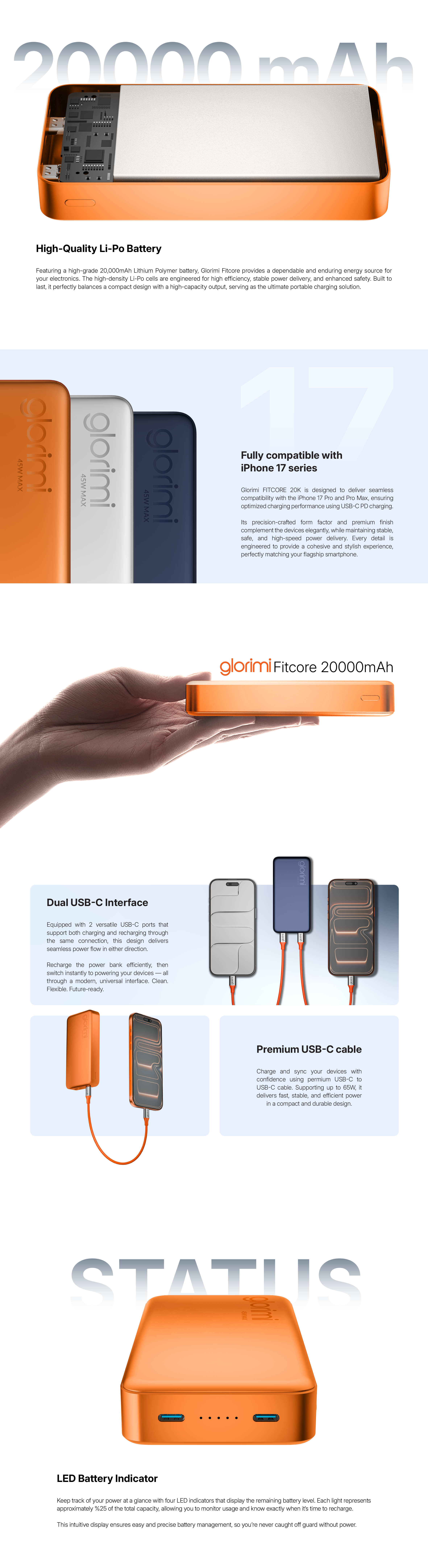Glorimi FitCore 20000mAh 45W