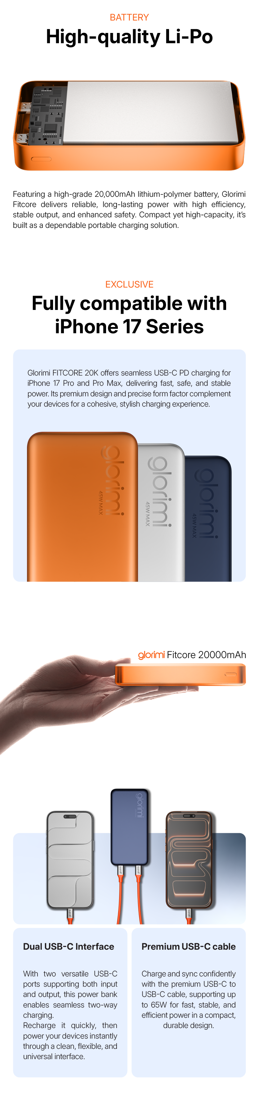 Glorimi FitCore 20000mAh 45W