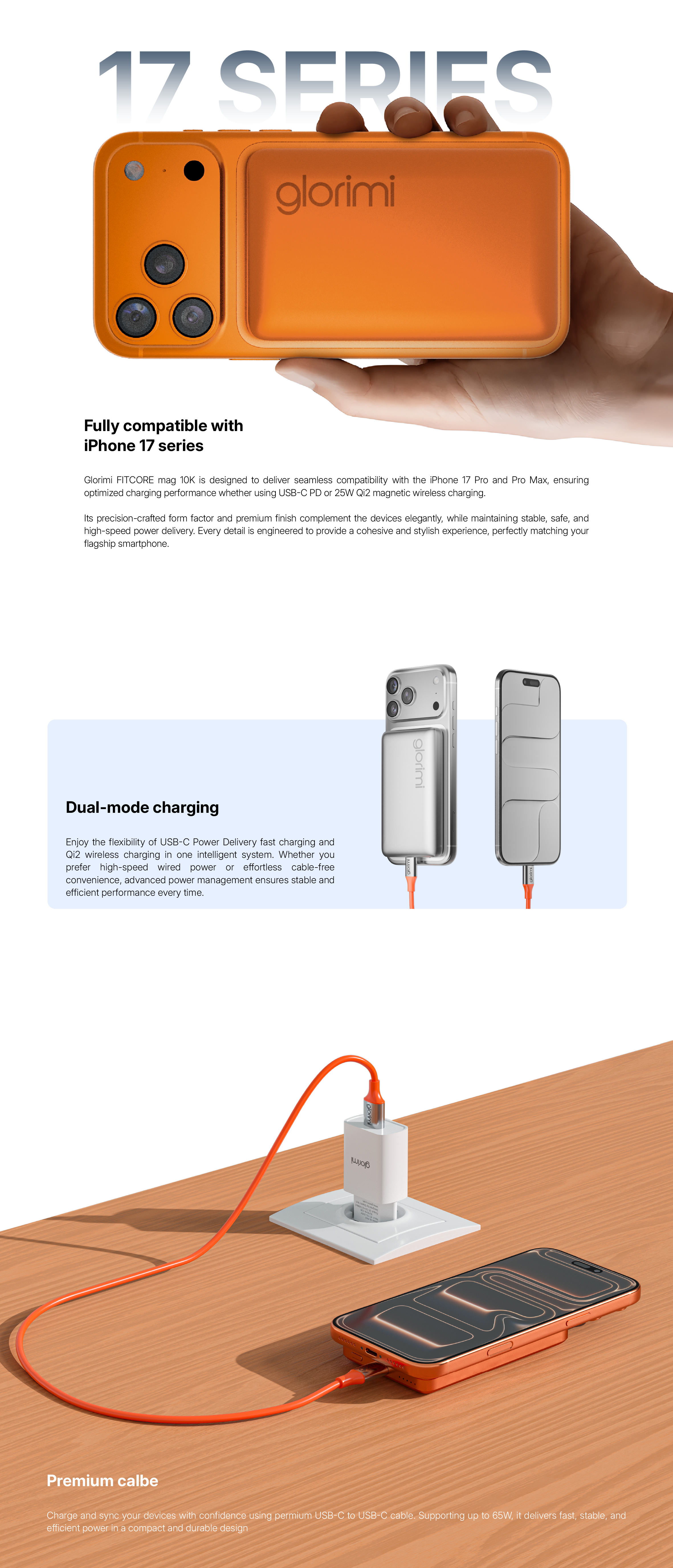 Glorimi FitCore Mag 10000mAh Qi2 25W