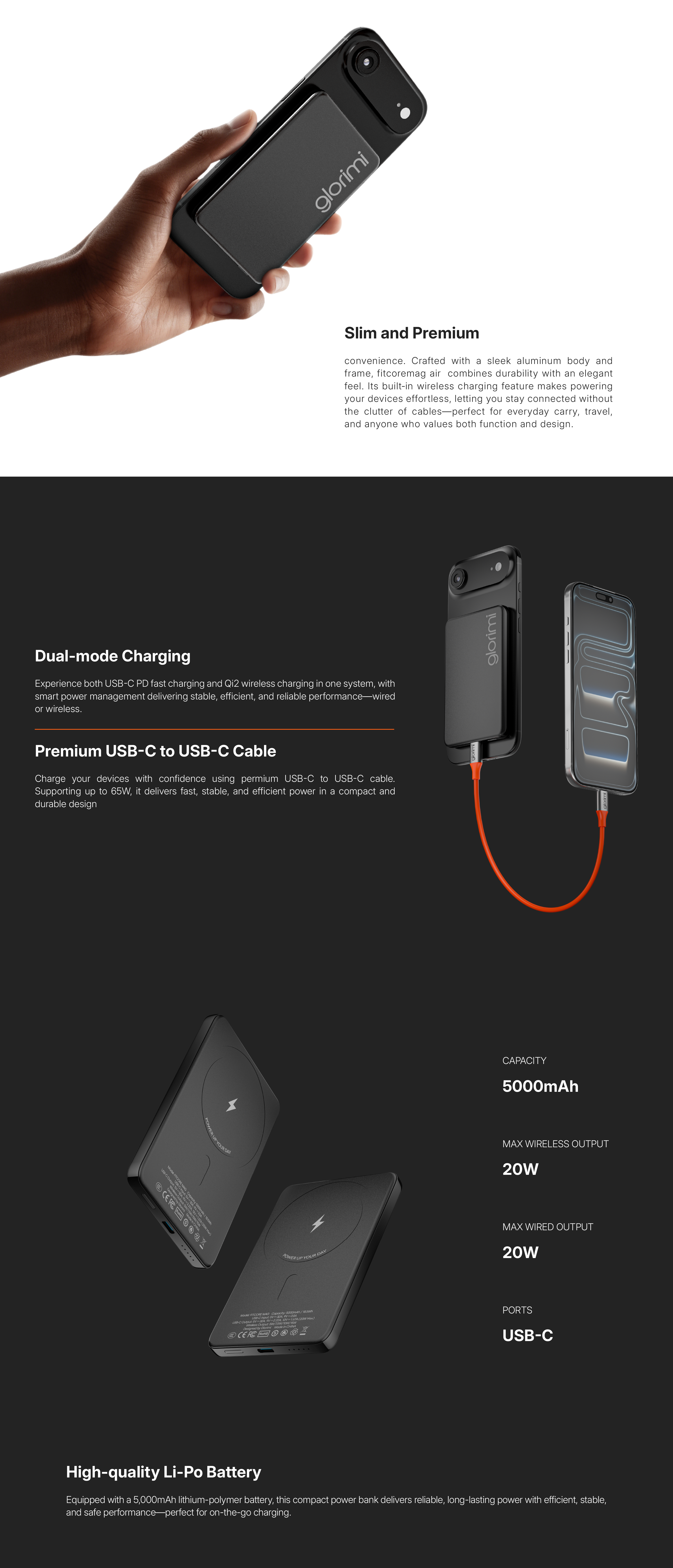Glorimi FitCore Mag Air 5000mAh 20W