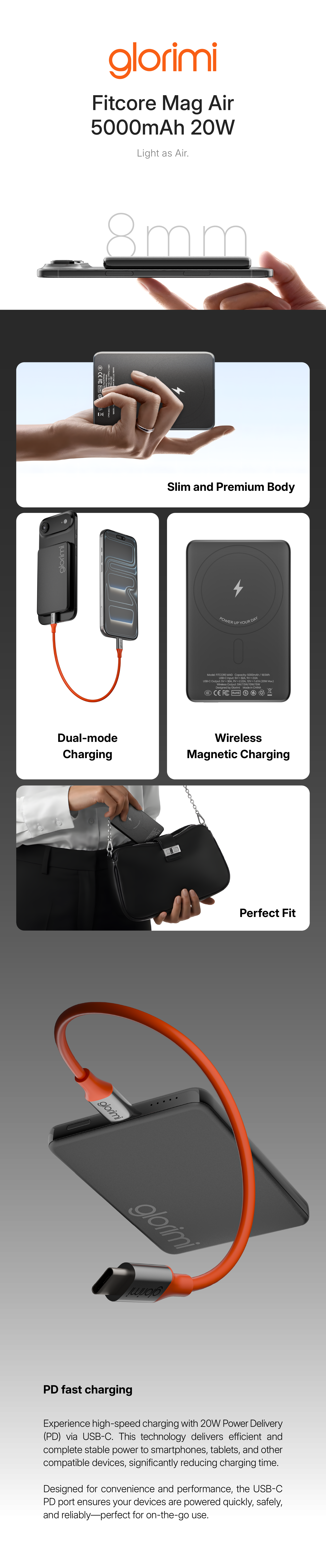 Glorimi FitCore Mag Air 5000mAh 20W