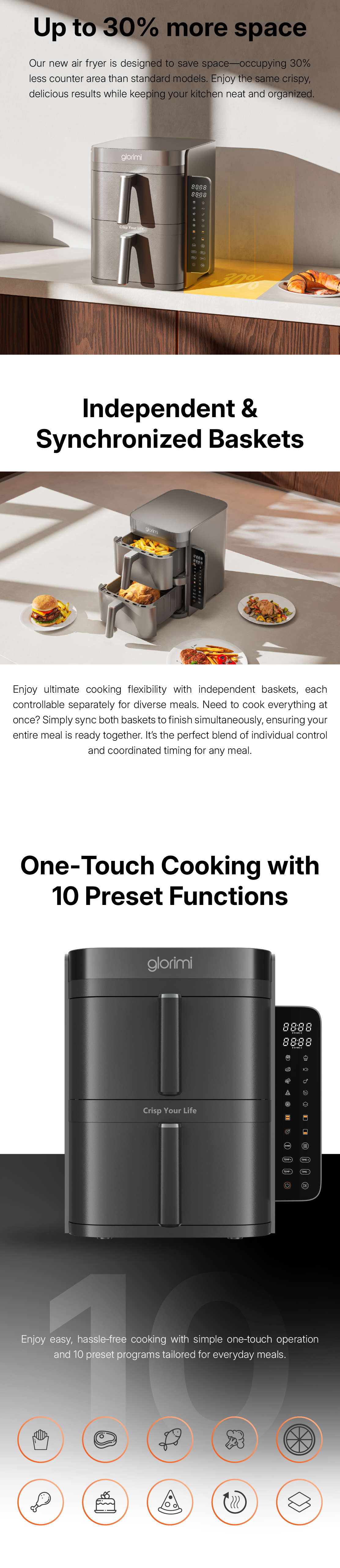 Glorimi Dual Zone Air Fryer 12L